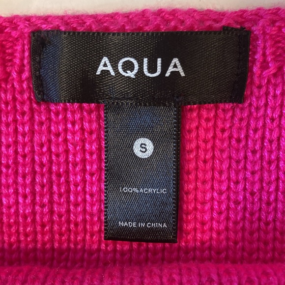 Bloomingdale’s AQUA Pointelle Cropped Tank Top Hot Pink Small - Picture 4 of 5